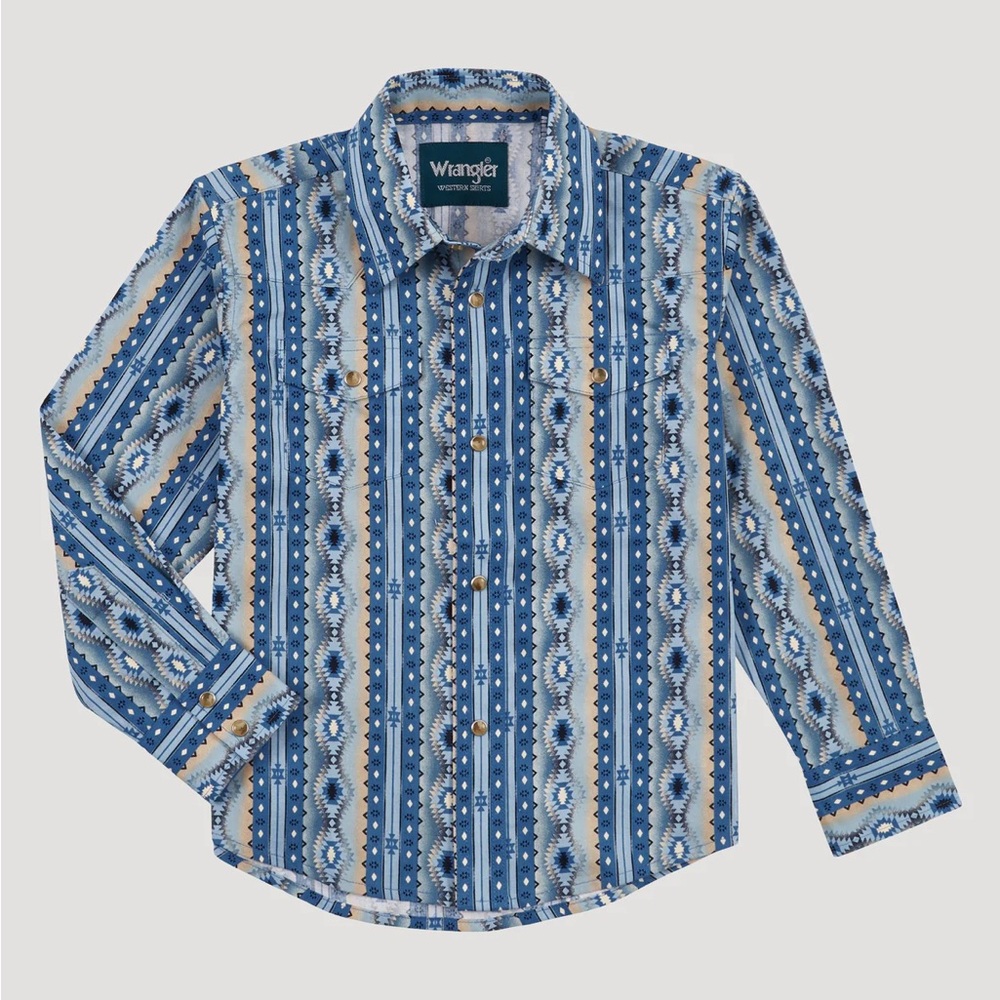 WRANGLER Boy’s Western Snap Front Long Sleeve Shirt